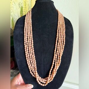 MNG By Mango Necklace Glass Beads Multi-Strand 7 oz. Comfort Strap 34" Long